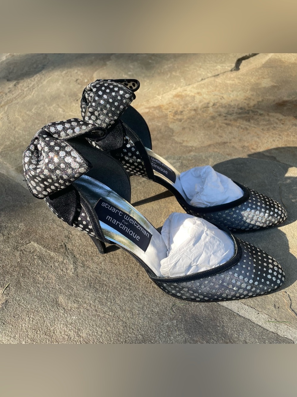Stuart Weitzman for Martinique Mesh Heels With Bow New Size 8